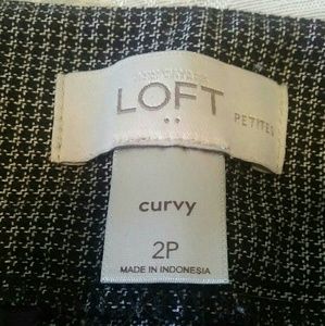 Loft Curvy 2P Pants black checked